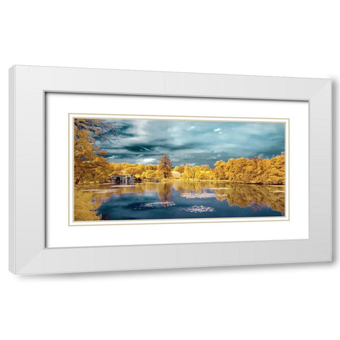 Majolan-the Lake White Modern Wood Framed Art Print with Double Matting by Gee, Tonee