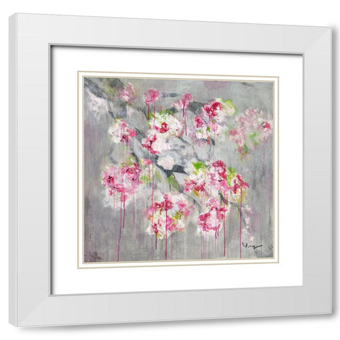 Cherry Blossom II White Modern Wood Framed Art Print with Double Matting by Mayer, Verena