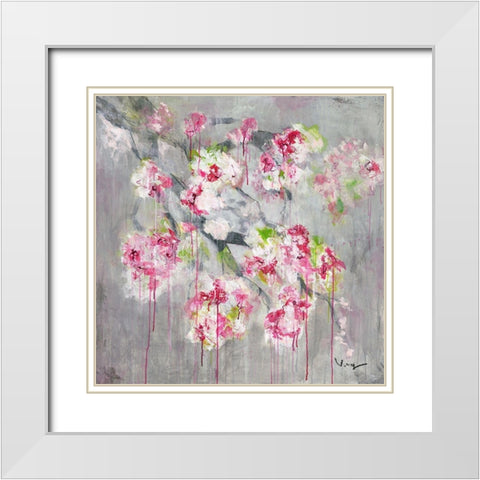 Cherry Blossom II White Modern Wood Framed Art Print with Double Matting by Mayer, Verena