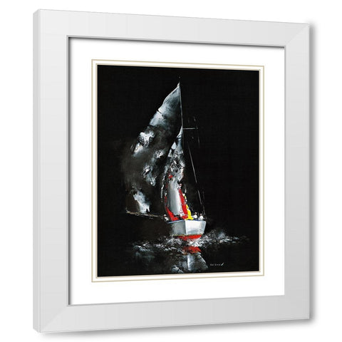 Effet de nuit White Modern Wood Framed Art Print with Double Matting by de Courcy, Gerard