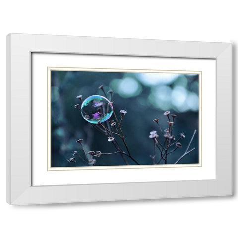 Fragile Perle White Modern Wood Framed Art Print with Double Matting by Strohmenger, Gaelle