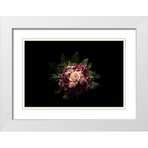 Blumengesteck II White Modern Wood Framed Art Print with Double Matting by Brosius, Volker