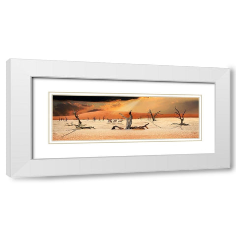 Trees in the Sandsea White Modern Wood Framed Art Print with Double Matting by Hillert, Peter