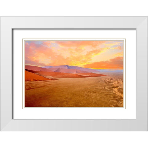 Sossusvlei White Modern Wood Framed Art Print with Double Matting by Hillert, Peter