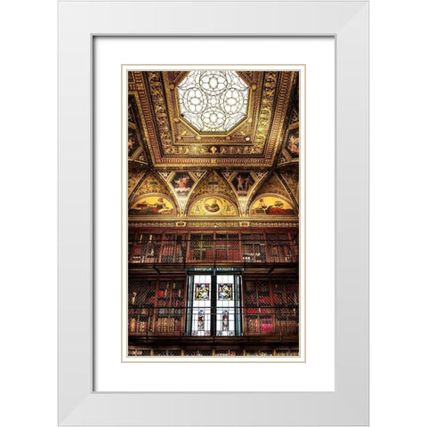 Library Room II White Modern Wood Framed Art Print with Double Matting by Ronin