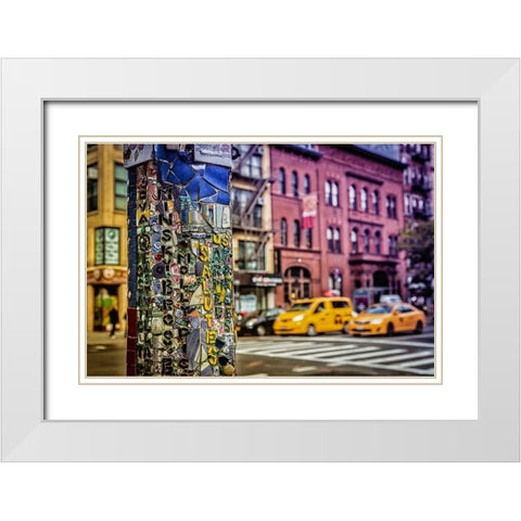 New York Streets White Modern Wood Framed Art Print with Double Matting by Ronin