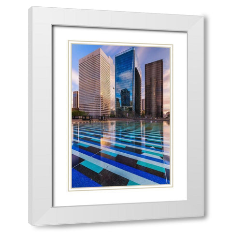 La Defense White Modern Wood Framed Art Print with Double Matting by Bertrande, Arnaud