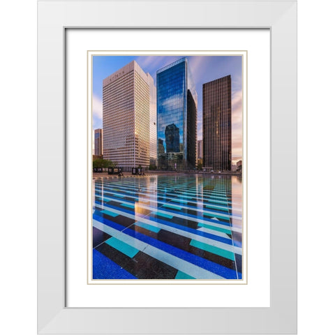 La Defense White Modern Wood Framed Art Print with Double Matting by Bertrande, Arnaud