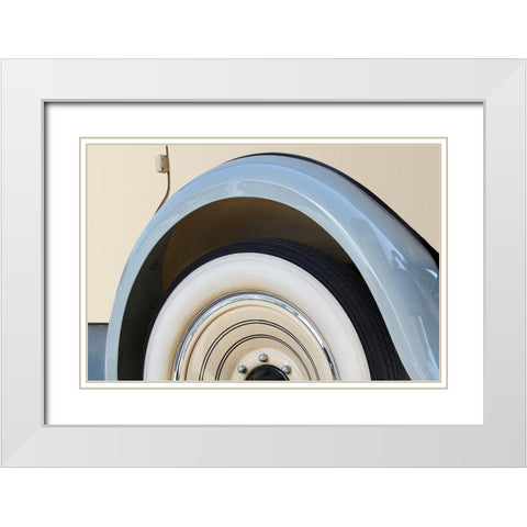 Cream Road II White Modern Wood Framed Art Print with Double Matting by Hillert, Peter
