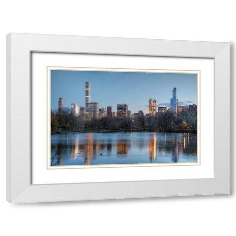 New Yorker White Modern Wood Framed Art Print with Double Matting by Terrible, Aurelien