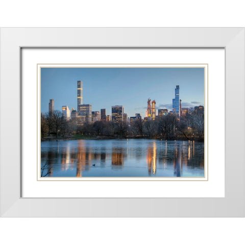 New Yorker White Modern Wood Framed Art Print with Double Matting by Terrible, Aurelien