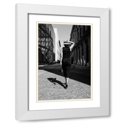 Berlin Catwalk White Modern Wood Framed Art Print with Double Matting by Stein, Oliver