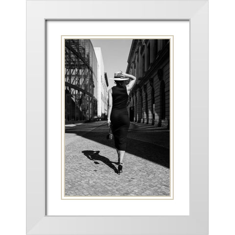 Berlin Catwalk White Modern Wood Framed Art Print with Double Matting by Stein, Oliver