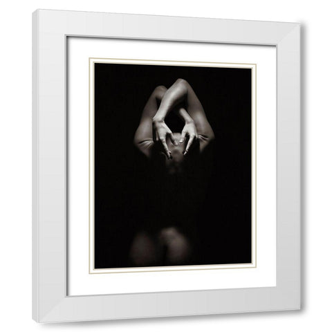 Dancing Hands II White Modern Wood Framed Art Print with Double Matting by Milillo, Marco
