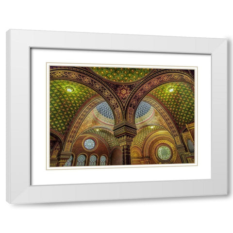 Colourful Synagoge I White Modern Wood Framed Art Print with Double Matting by Ronin