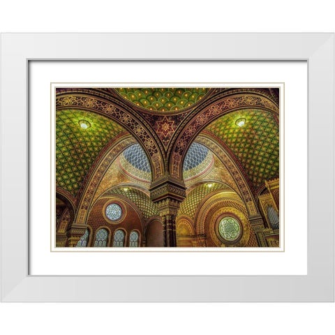 Colourful Synagoge I White Modern Wood Framed Art Print with Double Matting by Ronin