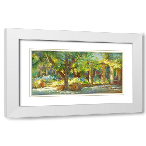 Jardin - Le Prieure White Modern Wood Framed Art Print with Double Matting by Messely, Johan