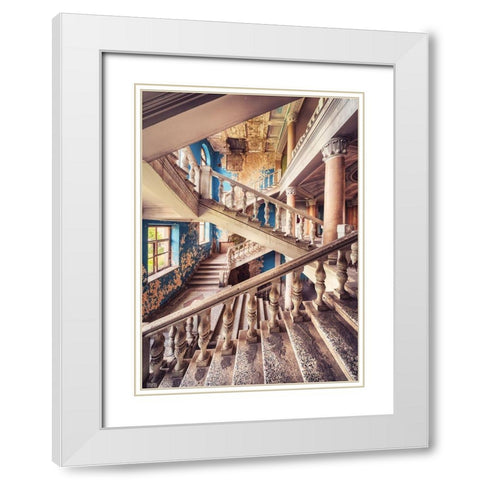 Scalae White Modern Wood Framed Art Print with Double Matting by Haker, Matthias