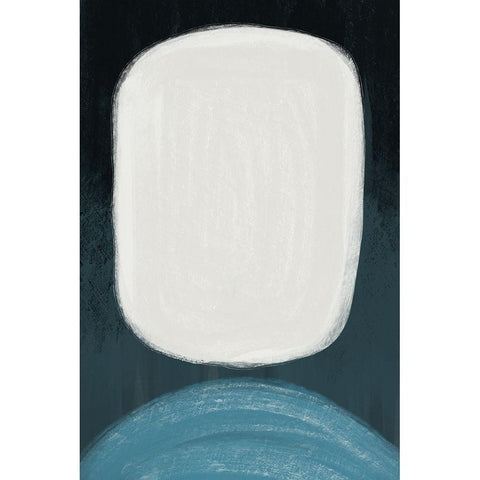 Abstract Blue I  White Modern Wood Framed Art Print by Artic Frame Studio
