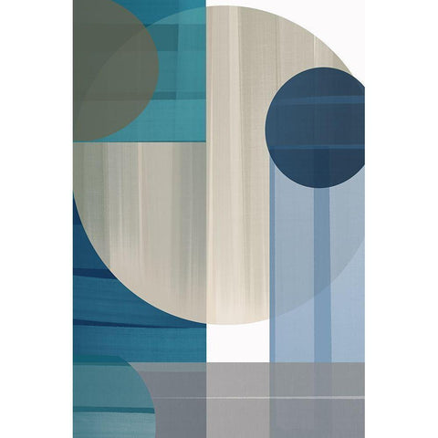 Abstract Blue III White Modern Wood Framed Art Print by Artic Frame Studio