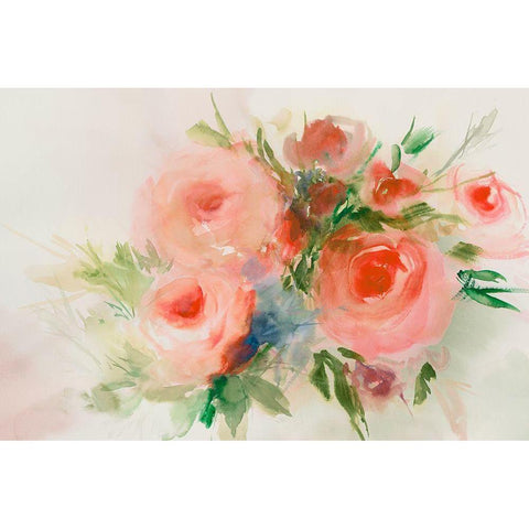 Dreamy Florals I  Black Modern Wood Framed Art Print by Aria K