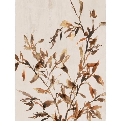 Golden Frond II  Black Modern Wood Framed Art Print by Aria K