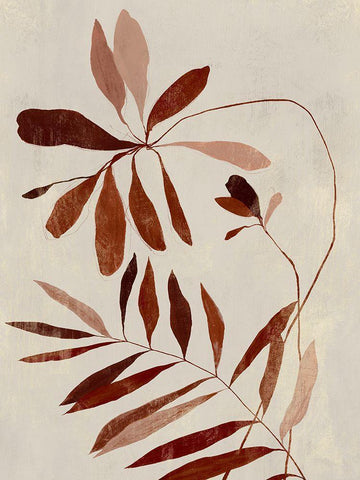 Rust II  White Modern Wood Framed Art Print with Double Matting by Aria K