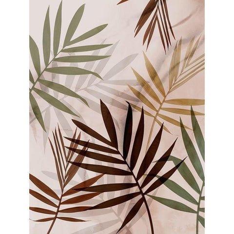 Subdued Leaves II  Black Modern Wood Framed Art Print by Aria K