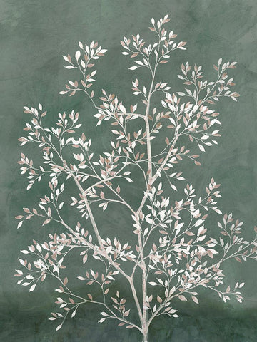 Delicate Tree I  White Modern Wood Framed Art Print with Double Matting by Aria K