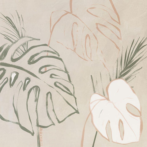 Boho Palms II Black Modern Wood Framed Art Print by Aria K