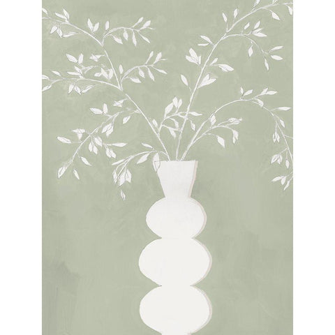 Sage Vase I  Black Modern Wood Framed Art Print by Aria K