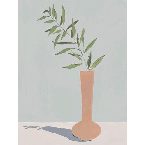 Terracotta Vase I  White Modern Wood Framed Art Print by Aria K