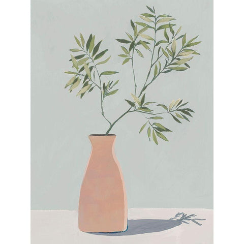 Terracotta Vase II Black Modern Wood Framed Art Print by Aria K