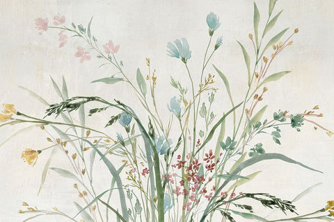 Wild Forest Flowers Black Ornate Wood Framed Art Print with Double Matting by Aria K