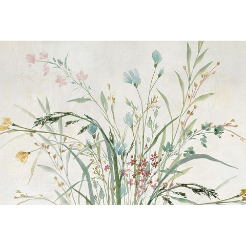Wild Forest Flowers Gold Ornate Wood Framed Art Print with Double Matting by Aria K