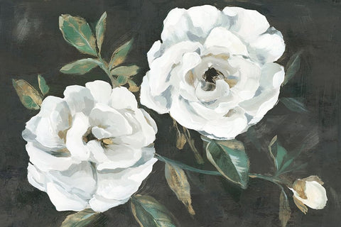 White Blooms White Modern Wood Framed Art Print with Double Matting by Aria K