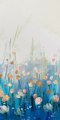Springtime Splendor III White Modern Wood Framed Art Print with Double Matting by Aria K