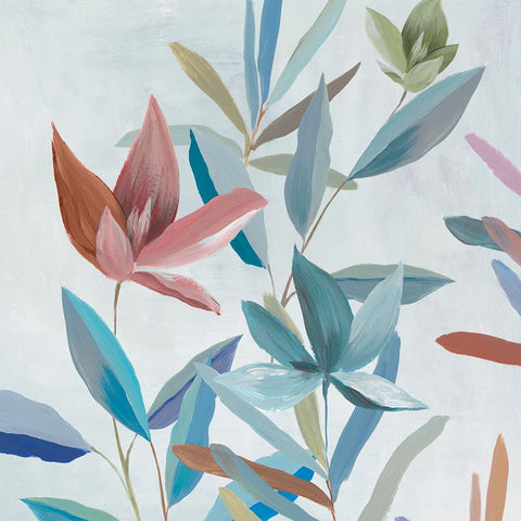 Joyful Blooms II White Modern Wood Framed Art Print with Double Matting by Aria K