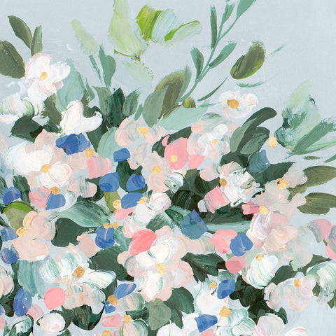 Enchanted Blooms II White Modern Wood Framed Art Print with Double Matting by Aria K