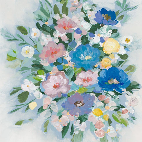 Blue Sweet Bundle Black Modern Wood Framed Art Print by Aria K