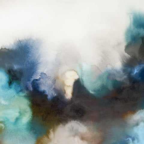 Smoke In Water I  White Modern Wood Framed Art Print with Double Matting by Peal, Emma