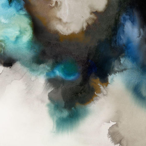 Smoke In Water II White Modern Wood Framed Art Print by Peal, Emma