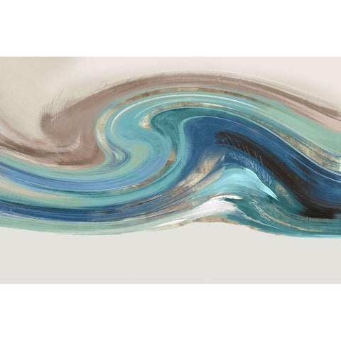Blue Elements I  Black Modern Wood Framed Art Print with Double Matting by Peal, Emma
