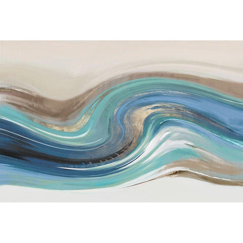 Blue Elements II Gold Ornate Wood Framed Art Print with Double Matting by Peal, Emma