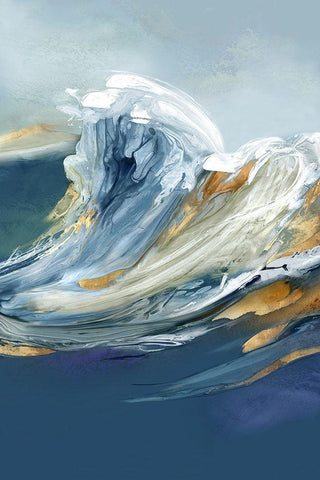 Fantasy Wave  White Modern Wood Framed Art Print with Double Matting by Peal, Emma