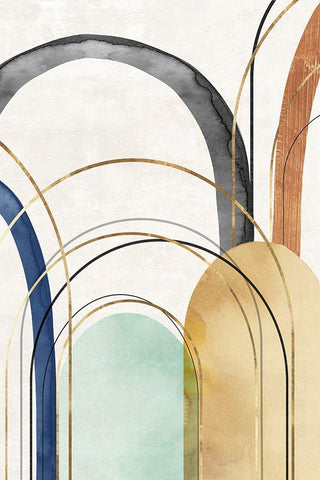 Golden Arches II  White Modern Wood Framed Art Print with Double Matting by Peal, Emma