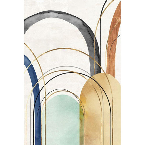 Golden Arches II  Gold Ornate Wood Framed Art Print with Double Matting by Peal, Emma