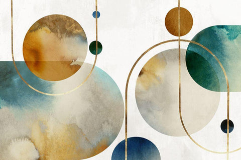 Lunar Galaxy  White Modern Wood Framed Art Print with Double Matting by Peal, Emma