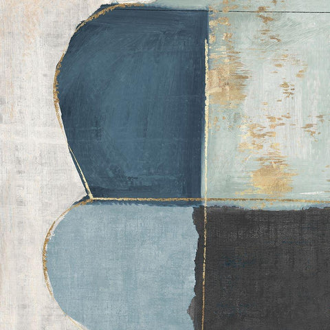 Abstract Form Black Modern Wood Framed Art Print with Double Matting by Peal, Emma