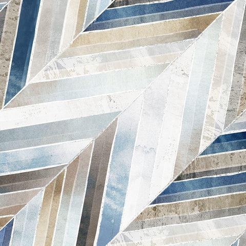 Diagonal Herringbone White Modern Wood Framed Art Print by Peal, Emma